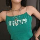 Chain Strap Lettering Camisole Top