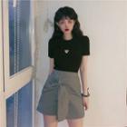 Short Sleeve Cropped T-shirt / Mini Skirt