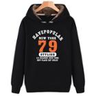 Lettering Fleece-line Hoodie