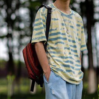 Striped Tie-dye Short-sleeve Tee