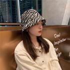 Zebra Print Bucket Hat Zebra Print - Gray & Black - M