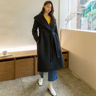 Handmade Wide-lapel Coat Black - One Size