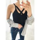 Strappy Ribbed Slim-fit Top
