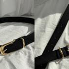 Buckled Faux-leather Belt Black - One Size
