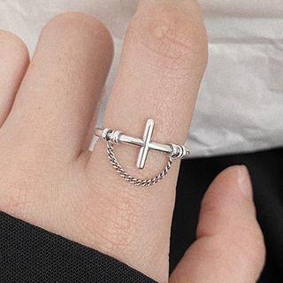Cross Sterling Silver Ring 1pc - Silver - One Size