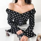 Square-neck Polka Dot Blouse