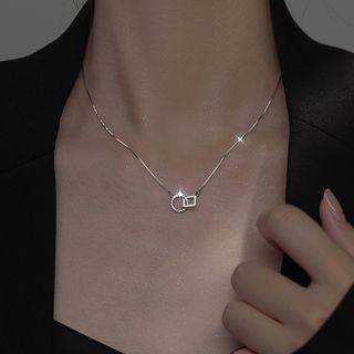Cz Geometrical Necklace Silver - One Size