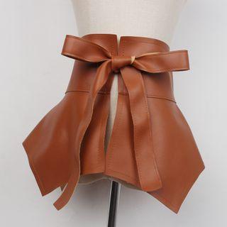 Faux Leather Peplum Belt