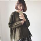 Cable-knit Slit-side Sweater