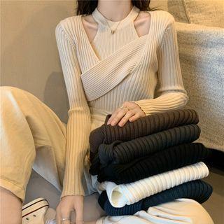 Halter-neck Ribbed Camisole Top / Sweater / Set