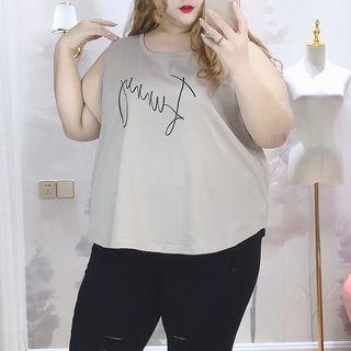 Plus Size Lettering Tank Top
