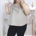 Plus Size Lettering Tank Top