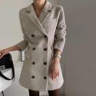 Flap-pocket Double-breasted Blazer Dress