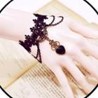Heart Pendant Lace Choker Necklace / Bracelet / Set