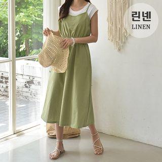 Band-waist Pinafore Dress