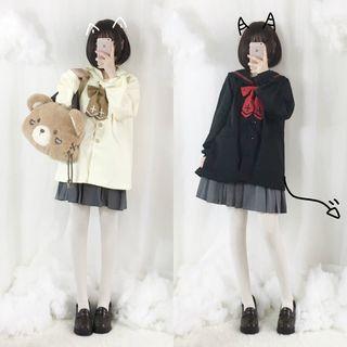 Sailor Collar Buttoned Jacket