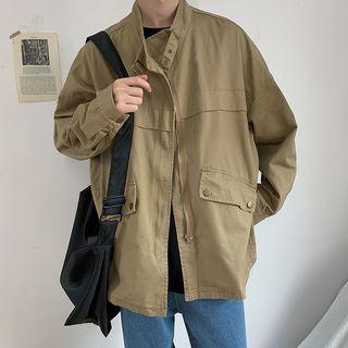 Plain Zipped Cargo Jacket