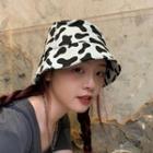 Milk Cow Print Bucket Hat Dairy Cow Print - Black & White - One Size
