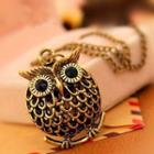 Owl Alloy Pendant Necklace Gold - One Size