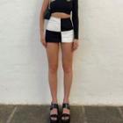 Checkered Pu A-line Mini Skirt