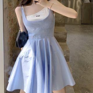 Lettering Camisole Top / Spaghetti Strap A-line Dress