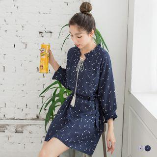 Safety Pin Print Peasant Dress