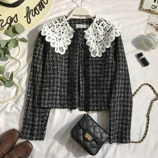 Lace Collar Tweed Jacket