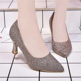 Glitter High Heel Pointy Pumps