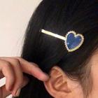 Heart Hair Clip 0878a - 1 Pc - Gold - One Size