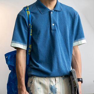 Tie-dye Short-sleeve Polo Top
