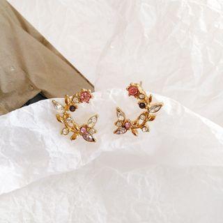 Rhinestone Branches Earring 1 Pair - Stud Earrings - One Size