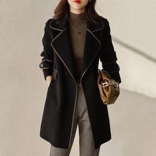 Contrast Trim Sashed Coat