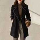 Contrast Trim Sashed Coat
