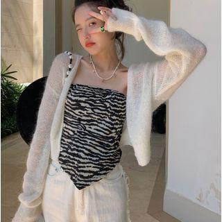 Zebra Strapless Top / Cardigan