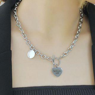 Stainless Steel Heart Bracelet 1778 - Silver - One Size