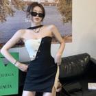 Choker-neck Safety Pin Bodycon Dress