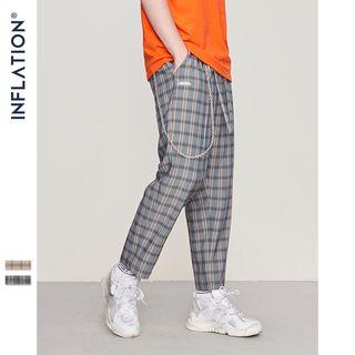 Couple England-plaid Straight-cut Dress Pants