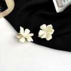 Flower Sterling Silver Stud Earring 1 Pair - S925 Silver - Flower - White - One Size