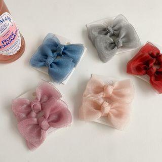 Set Of 2: Bow Mesh Hair Clip