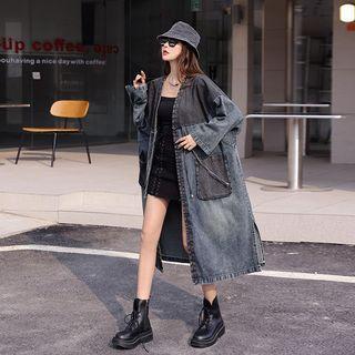 Denim Midi Trench Coat