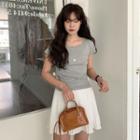 Square-neck Fitted T-shirt