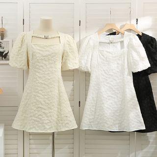 Details Embossed Mini Dress