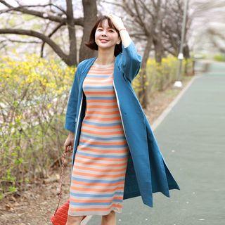 Collarless Slit-side Jacket