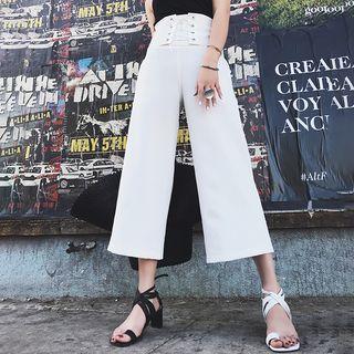 Lace-up Wide Leg Pants