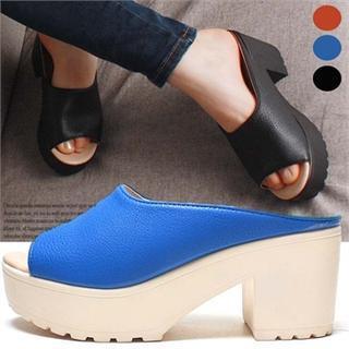 Chunky-heel Mules
