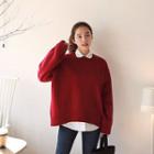 Wool Blend Round-neck Sweater