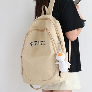 Lettering Canvas Backpack / Bag Charm / Set