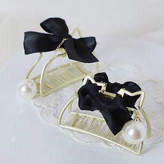 Bow Faux Pearl Hair Claw