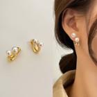 Pearl Earring 1 Pair - Gold - One Size