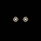 Star Alloy Earring 1 Pair - S925 Silver - White & Gold - One Size
